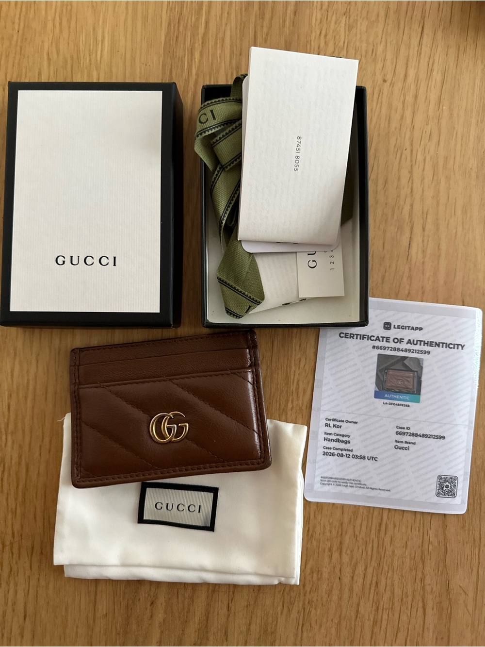 GG card case with authenticity